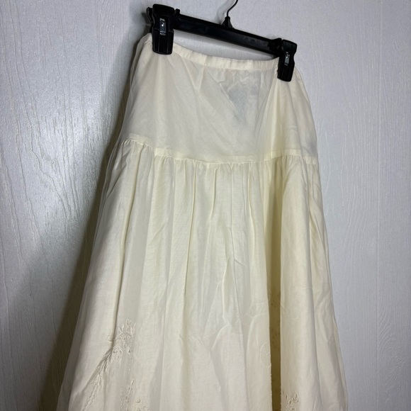 Lauren Ralph Lauren Vintage Made in USA cotton ivory eyelet midi skirt size 12 - Picture 8 of 10